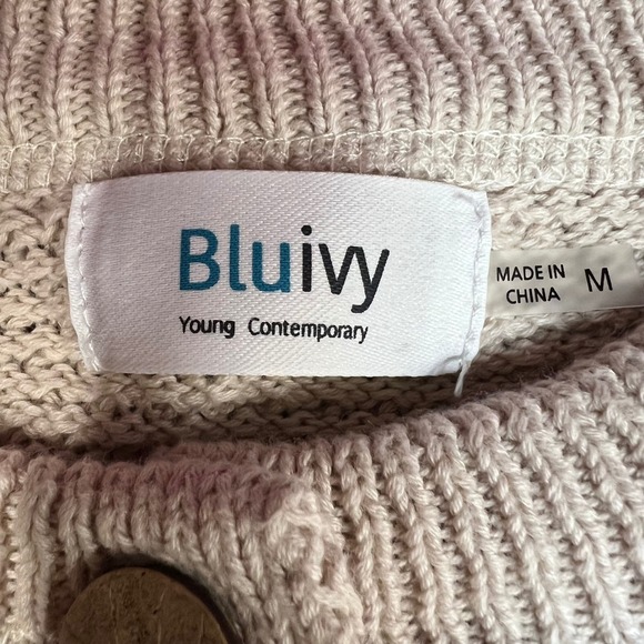 Bluivy‎ S01664 Cotton Knit Lounge Set Waffle Top Pants Two Piece Beige Medium - Picture 8 of 12